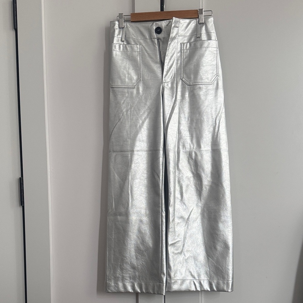 Anthropologie Silver Flare Pants